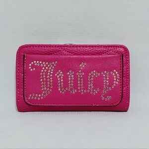 Juicy Couture Hot Pink Rhinestone Logo Wallet
